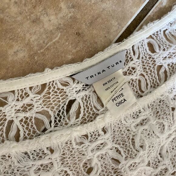 Trina Turk P Petite Open Knit Top Blouse - Picture 2 of 5